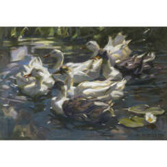 Alexander Koester. Six ducks on the water