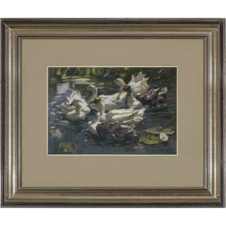 Alexander Koester. Six ducks on the water - photo 2