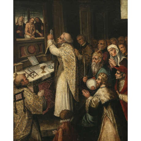 Flämisch (?) 1st third of the 16th century. Mass of Saint Gregory - photo 1