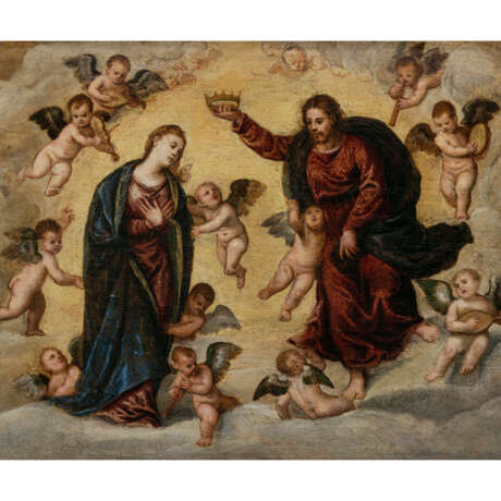 Venezianisch 2nd half of the 16th century. The Coronation of the Virgin - photo 1