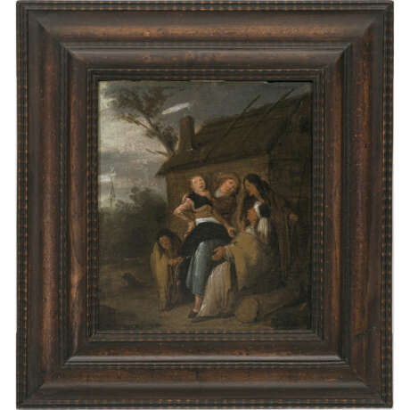 Jan Miense Molenaer, zugeschrieben. Figure group in front of a house - photo 2