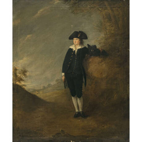 England (Francis Wheatley, 1747 London - 1801 ebenda, ?) circa 1780. Boy with dog in a tree landscape - photo 1
