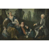 England 18th century. Portrait of a family in a park landscape - фото 1