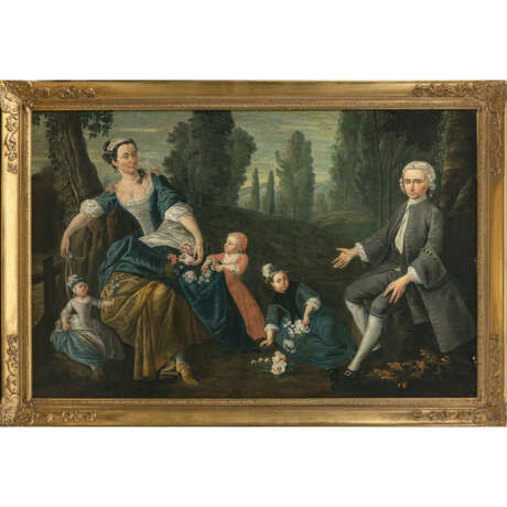 England 18th century. Portrait of a family in a park landscape - фото 2
