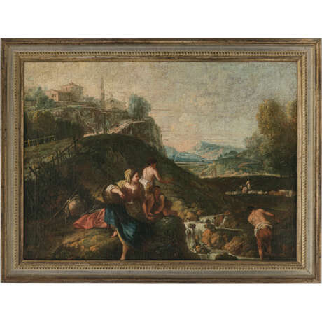 Giuseppe Zais, zugeschrieben. Riverside landscape with bathers - photo 2
