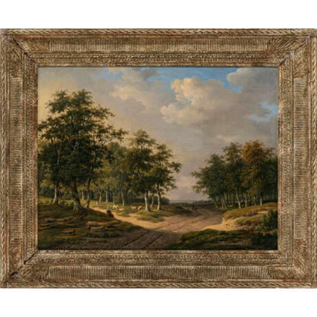 Monogrammist A. S. circa 1847. Tree landscape with sheep and shepherdess - photo 2