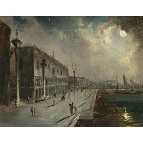 Deutsch 19th century. Venice - Riva degli Schiavoni at full moon - photo 1