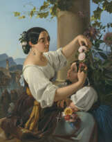 Johann Georg Christian Perlberg. South Italian scene - mother and daughter