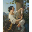 Johann Georg Christian Perlberg. South Italian scene - mother and daughter - Now at the auction