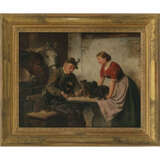 Adolf Eberle. Jäger und Magd mit Dackel und Welpen - Foto 2