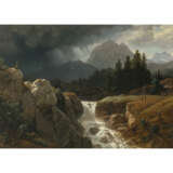 Albert Rieger, zugeschrieben. Landscape in rainy atmosphere - photo 1