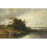 Conrad (Konrad) Wimmer. Lakeshore with fisherman - Autumnal moorland landscape with hunter - Winter landscape - фото 3