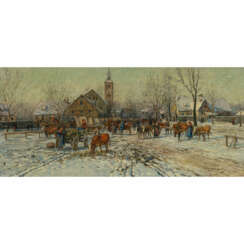 Karl Stuhlmüller. Winterlicher Viehmarkt