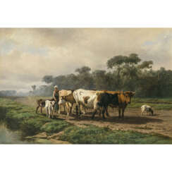 Hendrik Savrij (Savry). Herdswoman with cattle