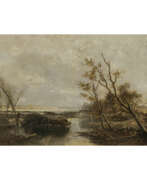 Joseph Wenglein. Josef Wenglein. Moorland landscape with peasants and ox-drawn cart