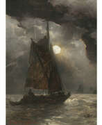 Andreas Achenbach. Andreas Achenbach. Sailing boat in the moonlight