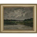 Hippolythe-Camille Delpy. Flusslandschaft mit Kahn - Foto 2