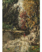 Narcisse Virgilio Díaz de la Peña. Narcisse Virgile Diaz de la Peña. Autumnal forest landscape with a walking woman