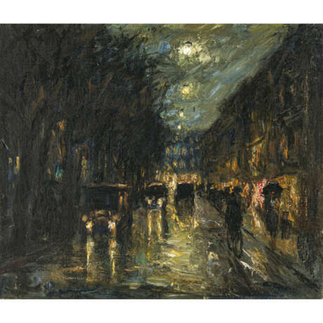 Otto Pippel. München - Der nächtliche Promenadeplatz bei Regen - Foto 1