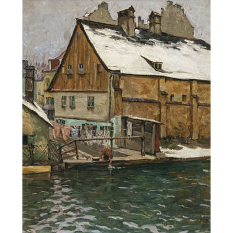 Charles (Karl Friedrich Alfred) Vetter. Washday in winter at the Auer Mühlbach - photo 1