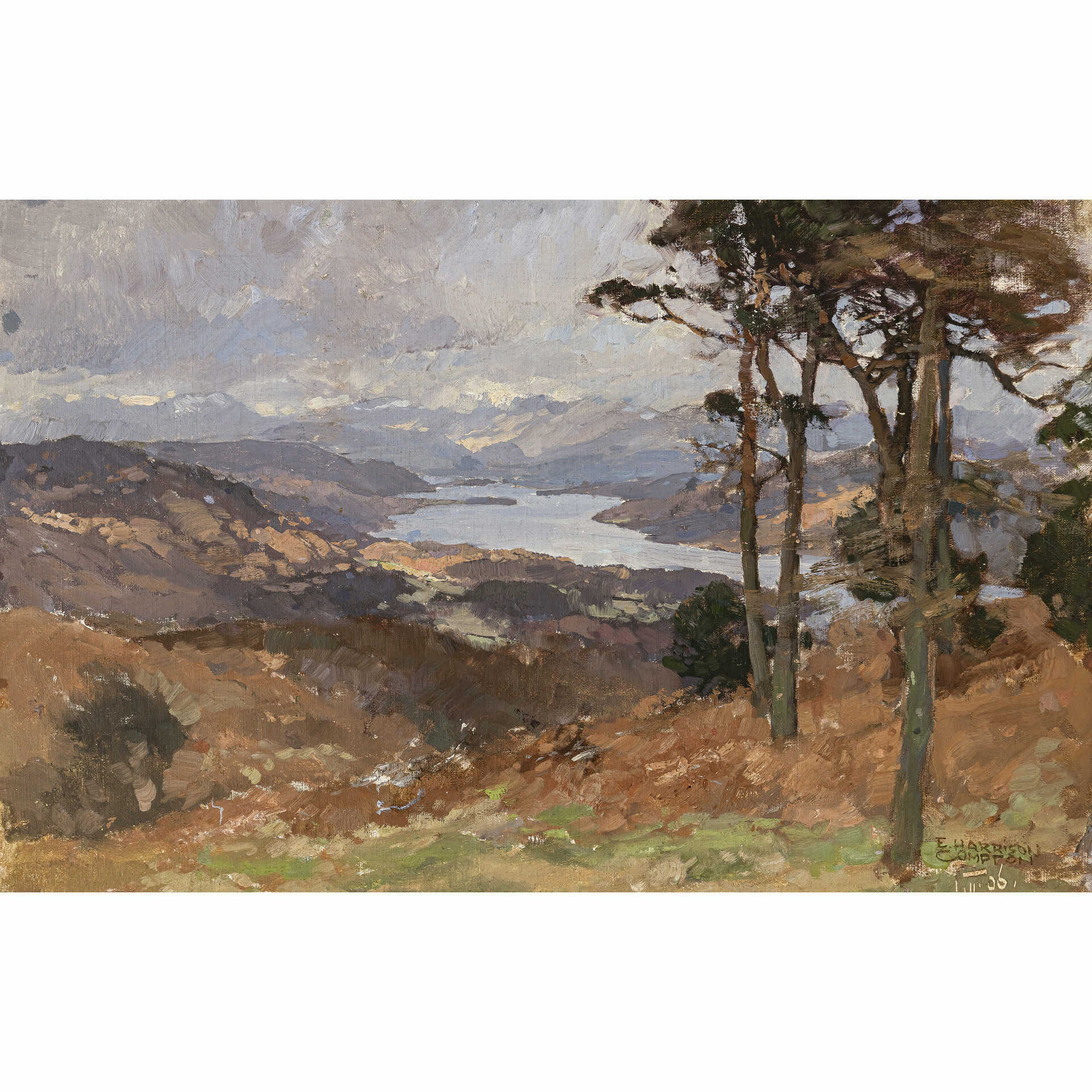 Edward Harrison Compton. Autumnal lake landscape