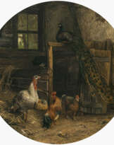 Carl Jutz d. Ä.. Peacock in a henhouse