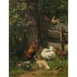 Carl Jutz d. Ä.. Chickens at the fence - photo 1