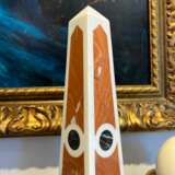19th Century Pair of Obelisks in Carrara Marble Sicilian Jasper &amp; Black Portoro Marbre Napoleon III 19th century - photo 3