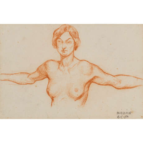Béla Kádár. Lying woman. Standing woman. Standing woman with outstretched arms. - фото 1