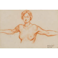 Béla Kádár. Lying woman. Standing woman. Standing woman with outstretched arms.