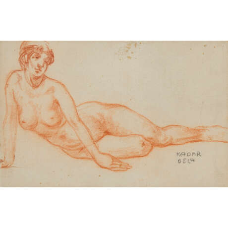 Béla Kádár. Lying woman. Standing woman. Standing woman with outstretched arms. - фото 5