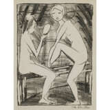 Otto Mueller. Two girls with a hand mirror (2). Circa 1919 - фото 1
