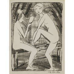 Otto Mueller. Two girls with a hand mirror (2). Circa 1919