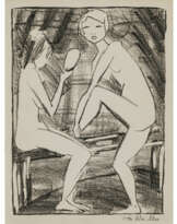 Otto Mueller. Two girls with a hand mirror (2). Circa 1919