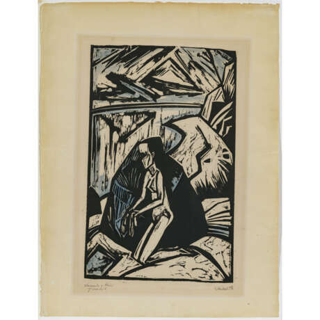 Erich Heckel. Kneeling woman at the stone. 1913 - фото 3