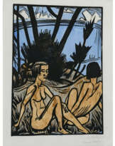 Erich Heckel. Zwei Sitzende am Strand (Zwei sitzende Mädchen am Strand /Zwei Sitzende). 1923