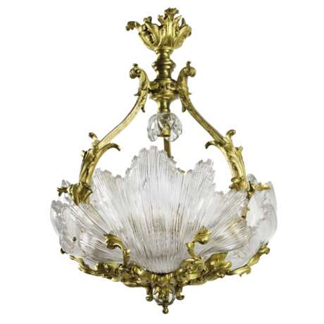 Lustre en bronze dor&eacute; de LEROLLE Fr&egrave;res &eacute;poque Napol&eacute;on III. France Bronze doré Napoleon III 19th century - photo 1