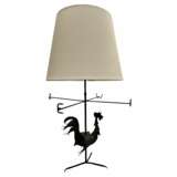 Wrought Iron Rooster Weathervane Lamp 1950s Iron and paper Mid-20th century - photo 1