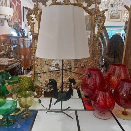 Wrought Iron Rooster Weathervane Lamp 1950s Iron and paper Mid-20th century - photo 6