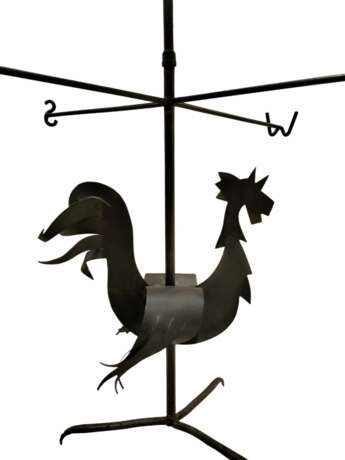 Wrought Iron Rooster Weathervane Lamp 1950s Iron and paper Mid-20th century - photo 7