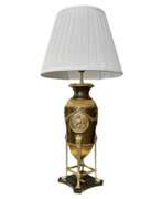 Produktkatalog. 19th-Century Empire-Style Lamp in Gilt Bronze and Brown Patina with Marble Base