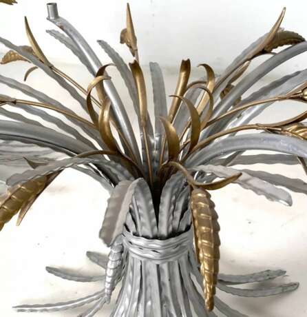 Table de gerbe de ble Coco Chanel Weizentisch Table basse des annees 1960 Metal glass 20th century - photo 4