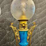 Pair Of Blue-glazed earthenware lamps in the Th&eacute;odore Deck style 19th century Bronze 19th century - Foto 4