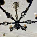Art Deco Wrought Iron Chandelier with Six Arms 1940 Cast iron Mid-20th century - photo 5
