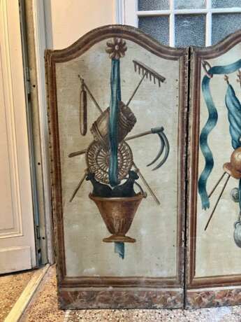 18th Century French Antique Paravent Screen with Three Leaves Lacquered wood Louis XIV - Regency 18th century - photo 2