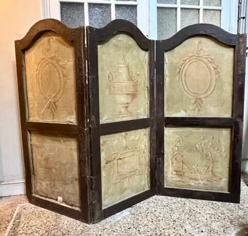 18th Century French Antique Paravent Screen with Three Leaves Lacquered wood Louis XIV - Regency 18th century - photo 3