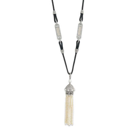 CARTIER SAUTOIR DÉBUT DU XXe SIÈCLE, PERLES, CRISTAL DE ROCHE ET DIAMANTS - photo 1
