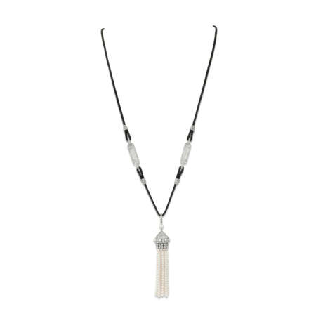 CARTIER SAUTOIR DÉBUT DU XXe SIÈCLE, PERLES, CRISTAL DE ROCHE ET DIAMANTS - photo 2
