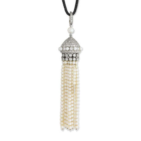 CARTIER SAUTOIR DÉBUT DU XXe SIÈCLE, PERLES, CRISTAL DE ROCHE ET DIAMANTS - photo 4
