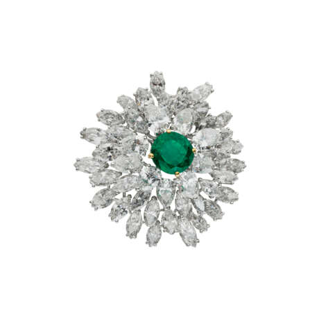 BOUCHERON BROCHE ÉMERAUDE ET DIAMANTS - photo 1